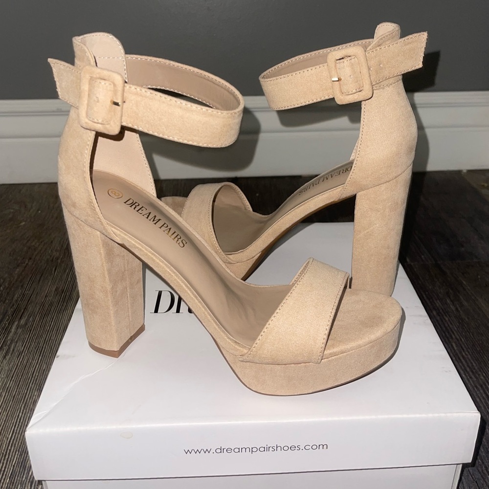 NIB Nude Suede Heels